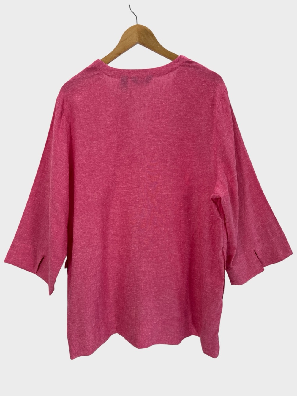 Lands' End Linen Blend Tunic‎ Pink Resort Coastal Grandma Vacation Beach XL - Picture 4 of 13